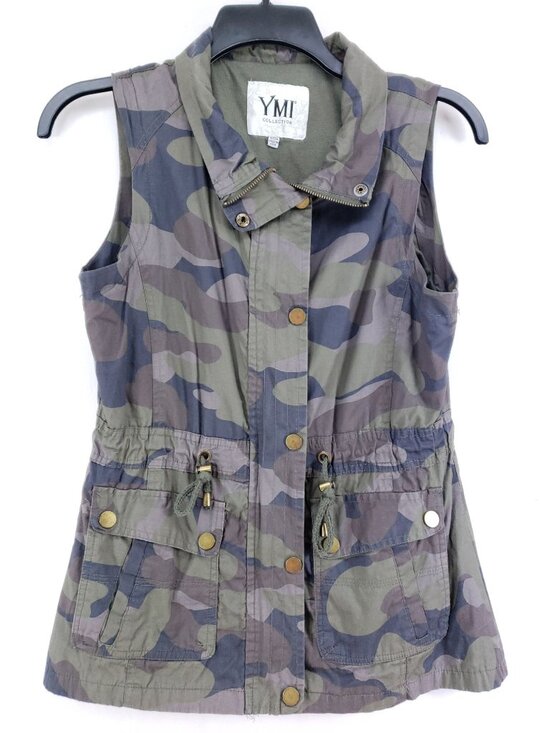 YMI Jackets & Blazers - YMI Fashion Vest Women's Size Small Camouflage Snap Closed Jersey Lined